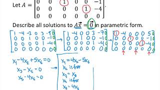 Linear Algebra Example Parametric Solutions [upl. by Rimidalb395]