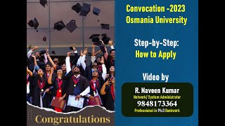 How to apply Osmania university Convocation certificate [upl. by Daph]