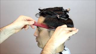 How to cut mens scissor over comb Technique Full Tutorial [upl. by Weyermann31]