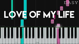 Love Of My Life  Queen  EASY Piano Tutorial [upl. by Airotcivairam]