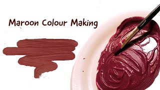 Maroon Colour Making  How to make Maroon Colour  Acrylic Colour Mixing  Almin Creatives [upl. by Melvin820]