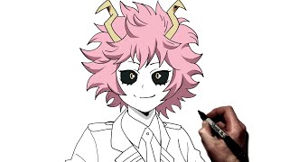 How To Draw Mina Ashido  Step By Step  My Hero Academia [upl. by Nanine469]