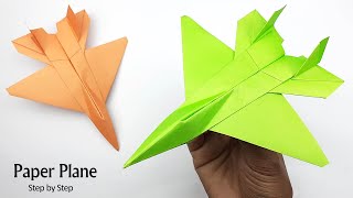 How to Make a Paper Airplane Step by Step  Origami Airplane  Easy Paper Crafts Without Glue [upl. by Adian]