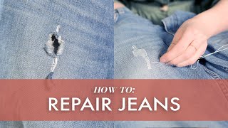 How To Repair Ripped Jeans 3 Ways [upl. by Thatcher]