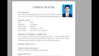 How to Insert Photo in Resume and CV  2018 [upl. by Neemsaj]