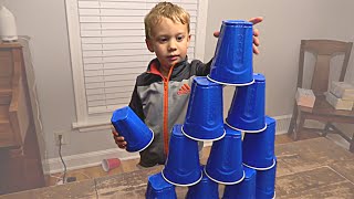 Cup Stacking Challenge  Colin Amazing [upl. by Eltsyrc]