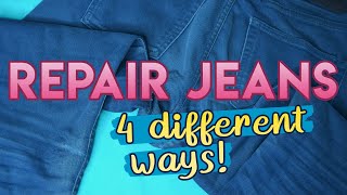 How to Repair Holes amp Wornout Areas in Jeans [upl. by Donela]