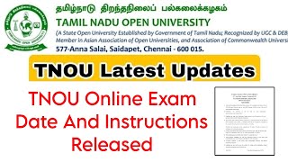 Tamilnadu Open University Latest Online Exam Announcement 👍 [upl. by Nylicaj92]