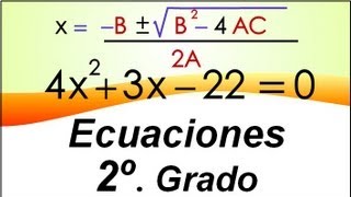 Ecuaciones de Segundo Grado por Fórmula General [upl. by Nnoved]