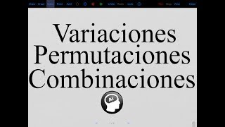 Combinatoria variaciones permutaciones combinaciones [upl. by Doug364]