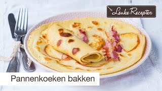 Pannenkoeken bakken 🥞  LeukeReceptennl [upl. by Lambertson]