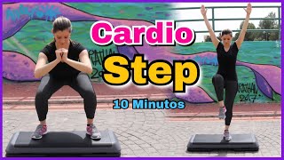 Rutina para ADELGAZAR RAPIDO  Cardio Step 10 Minutos  NatyGlossGym [upl. by Elli]