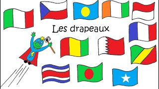 Les drapeaux 🇨🇵🇩🇪🇧🇪  Apprendre avec Créathor [upl. by Ramas16]