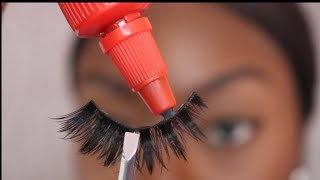 Easy Eyelash Tutorial  How To Apply Strip Lashes [upl. by Alyaj]