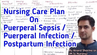 Puerperal SepsisPuerperalPostpartum Infection nursingcareplan anandsnursingfiles [upl. by Peony]