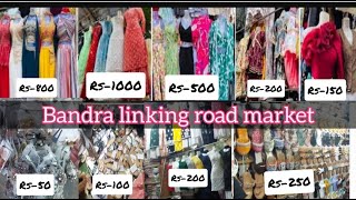 Bandra linking road street market cheapest market in mumbai [upl. by Anawahs78]