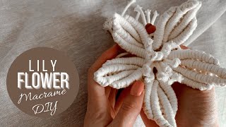 Macrame Lily Flower How to make a macramé flower with stamens [upl. by Aneen253]