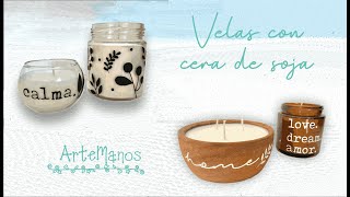 Como hacer velas con cera de soja [upl. by Ennayk322]