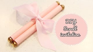 How to Make a scroll  DIY scroll invitations [upl. by Eblehs285]