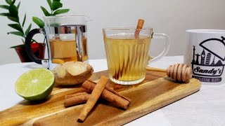 Infusión de jengibre y canela │ Ginger cinnamon tea recipe │Sandys International Recipes [upl. by Noillimaxam]