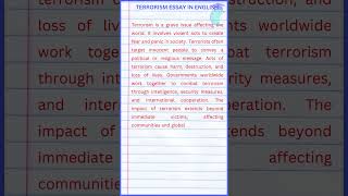 Terrorism Essay in English [upl. by Aratehs301]