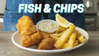 Crispy Homemade FISH AND CHIPS Recipe [upl. by Sophronia]