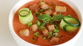 Gazpacho Recipe  Spanish Cold Tomato Soup [upl. by Yannodrahc]