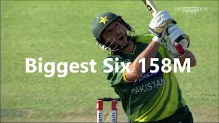 Top 5 Longest Sixes  158m  Cricket History [upl. by Leahey]