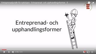 Entreprenad och upphandlingsformer  Entreprenadjuridik för nybörjare del 5 [upl. by Acirt]