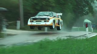 Audi Quattro S1 E2 Group B Rally Action with pure Sound [upl. by Naaitsirhc]