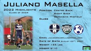 Juliano Masella 2022 Soccer Tape [upl. by Nannah334]