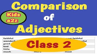 Comparison of Adjectives for Class 2  English Grammar Grade 2 [upl. by Anibur]