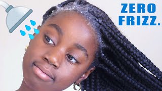 HOW TO WASH BOX BRAIDS WITHOUT FRIZZ [upl. by Tirb]