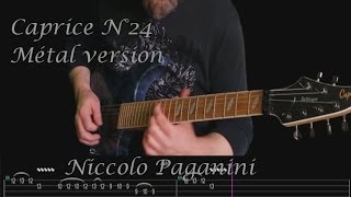 How to play Caprice 24 quotNiccolo Paganiniquot  RockMetal Version with TAB and BACKING TRACK [upl. by Viddah852]