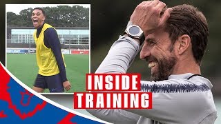 Trent Nails Crossbar Challenge and England Prepare for Spain  Inside Training [upl. by Rekoob]