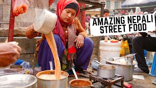 NEPALI STREET FOOD feast in KATHMANDU Nepal  Best MOMOS in Kathmandu  traditional Newari food [upl. by Tabb]