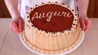 TORTA DI COMPLEANNO AL CAFFE Ricetta Facile  Coffee Flavored Birthday Cake Easy Recipe [upl. by Nessi853]