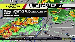 Live Severe weather moving through St Louis [upl. by Ladnek954]