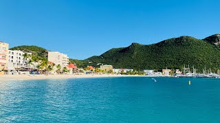 GREAT BAY BEACH  Philipsburg St Maarten  Weekday Relaxing Walk on the Beach  Caracolabella [upl. by Idoj]