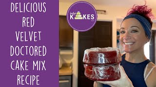 Delicious Moist Red Velvet Doctored Cake Mix Recipe  How I Bake and Freeze Cake Layers [upl. by Erme]