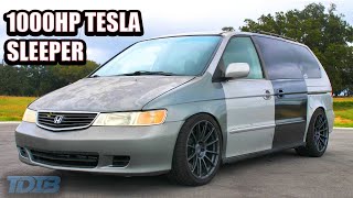 Plaidessey Review 1000HP Tesla Swapped SLEEPER Minivan [upl. by Niret]