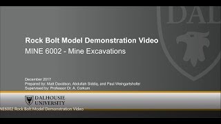 Demonstration of Rock Bolt Stabilization [upl. by Anreval626]