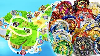 BEYBLADE BATTLE ISLAND CHALLENGE  Board Gamestyle Battle Competition  Beyblade Burst GTRise [upl. by Martinelli]