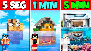 Construimos LA MEJOR CASA DE LUJO para COMPAS 😂⏰ EN 5 SEGUNDOS VS 1 MINUTO VS 5 MINUTOS 😱 MINECRAFT [upl. by Aninotna722]