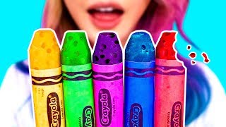 How To Sneak Food In Class Edible DIY Candy School Supplies Prank Wars [upl. by Shulamith409]