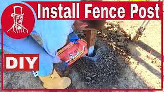 How to Set a Fence Post in Concrete [upl. by Esorbma481]