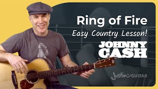 Ring of Fire Easy Guitar Lesson  Johnny Cash [upl. by Eberhard197]