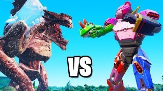 The MONSTER vs ROBOT FIGHT in FORTNITE Live Event [upl. by Smiley227]