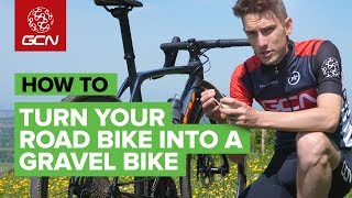 Turn Your Road Bike Into A Gravel Bike  GCN How To [upl. by Skoorb416]