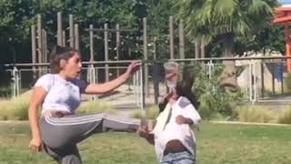 Girl Kicks Sister in Face During Martial Arts Stunt  993823 [upl. by Thomasina99]